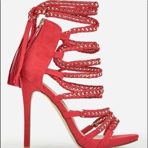 Red & Gold Strappy heel.